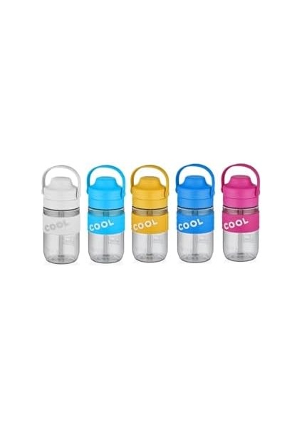 550ML Cool Silikon Gövde Yumuşak Pipetli Çocuk Matarası (Açık Mavi)
