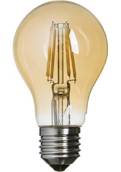 Adet K2 6W E27 2700K Sarı Işık A60 LED Flamanlı Rustik Ampul KES603