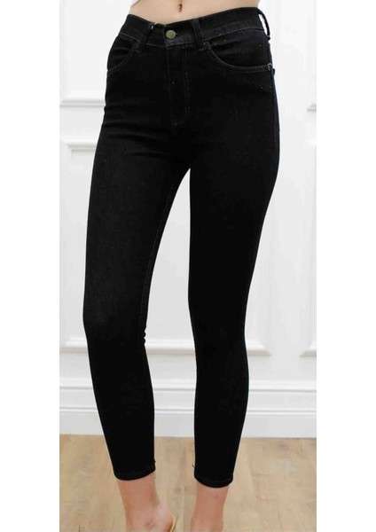 Kadın Likralı Yüksek Bel Dar Paça Jeans fırsatları