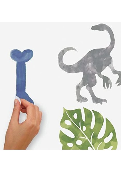 Suluboya Dinozor Soyulabilir ve Yapıştırmalı Duvar Çıkartmaları