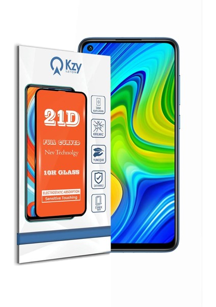 Iletişim Xiaomi Redmi Note 9 ile Uyumlu Tam Kaplayan 21D Temperli Ekran Koruyucu Cam