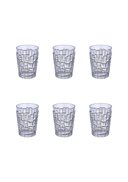 Polikarbon Stone Serisi Kırılmaz 6 Parça Meşrubat Kokteyl Su Bardağı Takımı - 250 Ml.