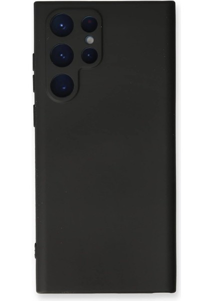 Iletişim Galaxy S23 Ultra ile Uyumlu Kapak Içi Kadife Kamera Korumalı Lansman Silikon Kılıf - Siyah
