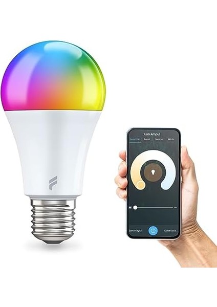 Akıllı LED Ampul, 9W-TITREŞIMSIZ, 16.7 Milyon Renk, Sesli Kontrol, 2 Yıl Garantili (2)