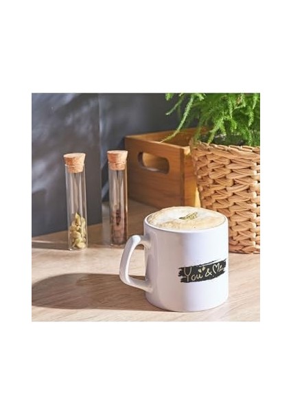 Metrashop Sevgiliye Özel You & Me Baskılı Kahve Kupası