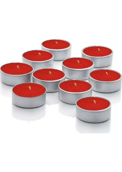 Adet Kırmızı Tealight Suda Yüzen Restoran Cafe Bar Sarı Mavi Kırmızı Pembe Renk Yuvarlak Tea Light Dekoratif Mum (8)