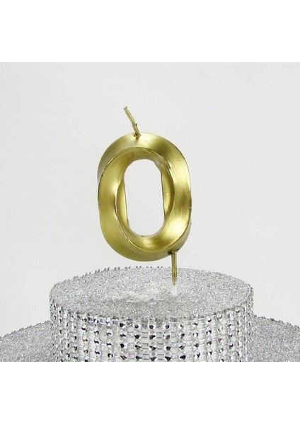 Vitrini 0 Sıfır Rakamlı Gold (Altın) Mum 6.5 cm