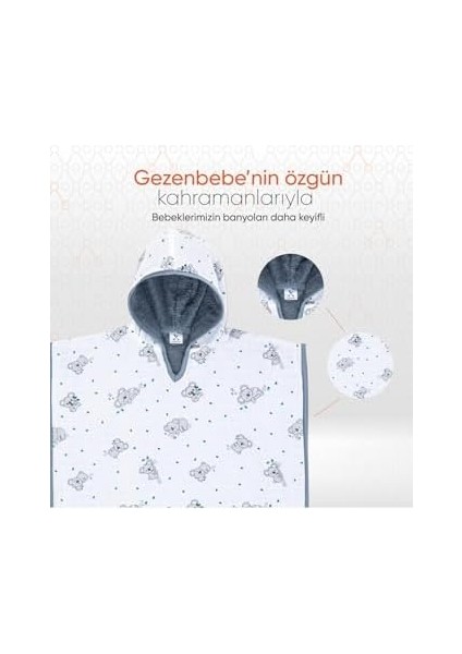 Hero Müslin & Havlu Desenli Bebek Çocuk Panço Koala