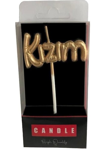 Yazılı Folyo Balon Şekilli Gold Mum MUM1002-5