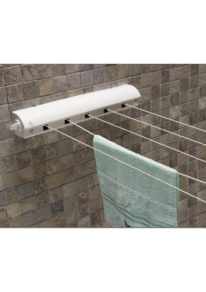 Ipli, 4.2 Metre Beyaz Çek As, Otomatik Çamaşır Askısı, Açılır Kapanır Çamaşır Kurutmalık
