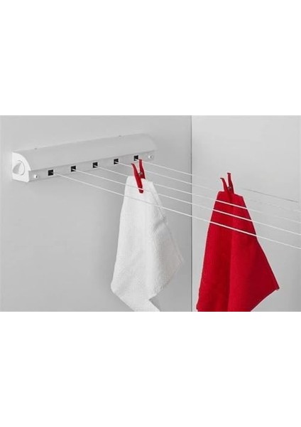 Ipli, 4.2 Metre Beyaz Çek As, Otomatik Çamaşır Askısı, Açılır Kapanır Çamaşır Kurutmalık