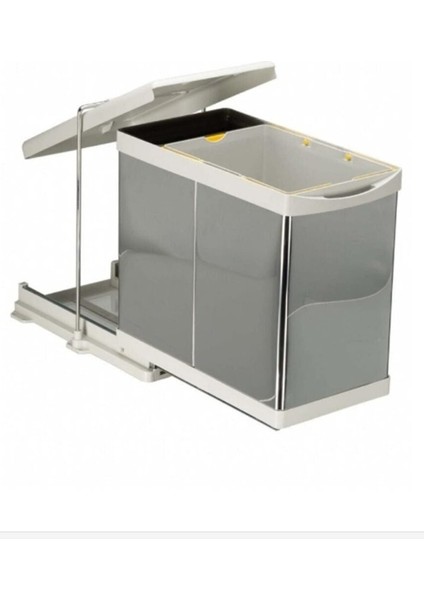 Steely 21100 Raylı Dolap Içi Mutfak Çöp Kovası-20+1 Litre