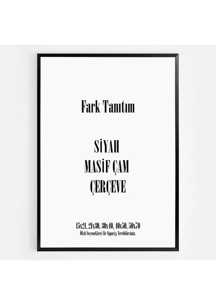 Tanıtım Premium Masif Çam Çerçeve - 3mm Mdf Arkalık - 500 Mikron Kırılmaz Şeffaf Pvc Ön Koruma - Şık ve Dayanıklı Duvar Ahşap Çerçevesi (Siyah, 21 cm x 30 cm )