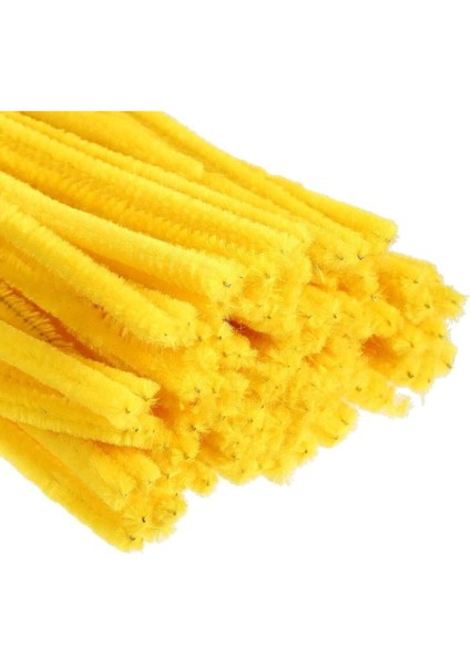 Sarı Renkli 50 Adet Şönil, Eğitici Şönil Seti, Tüylü Tel, 30 Cm, Peluş Tel fırsatları
