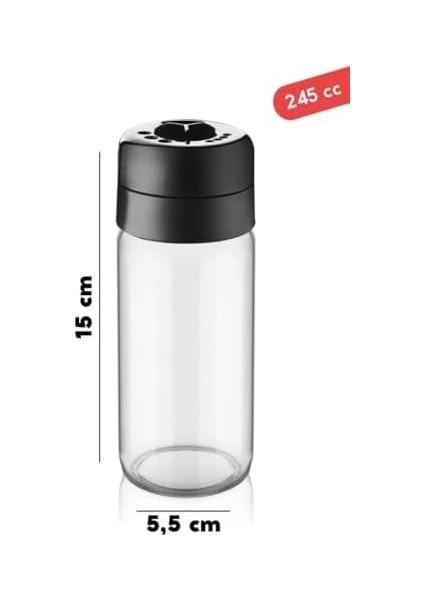 Life 6 Adet 245 ml Döner Kapaklı Cam Baharatlık Takımı MIT1085