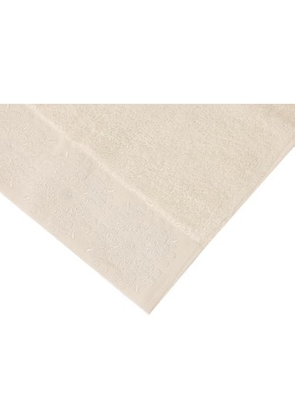 Sty Sabre Nakışlı Krem Havlu 50 x 90