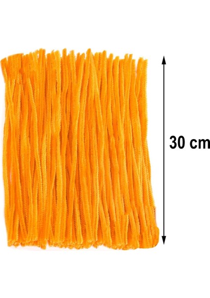 Turuncu Renkli 50 Adet Şönil, Eğitici Şönil Seti, Tüylü Tel, 30 Cm, Peluş Tel fırsatları