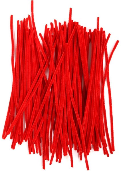Kırmızı Renkli 50 Adet Şönil, Eğitici Şönil Seti, Tüylü Tel, 30 Cm, Peluş Tel modelleri