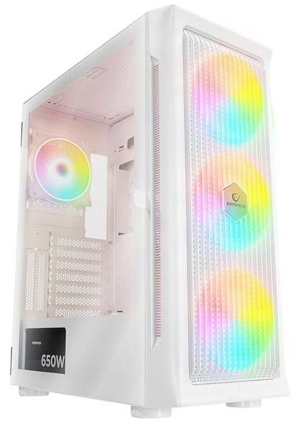 650W 80+ Prolıx Mesh 4-Rgb Fanlı Gamıng Mıd-Tower Pc Kasası Beyaz