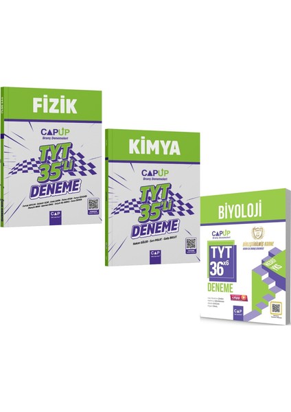 Çap Yayınları Tyt Fizik Kimya ve Biyoloji Deneme Seti 3 Kitap