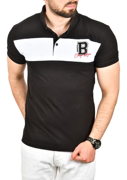 Erkek Slim Fit Nefes Alan Pamuklu Kumaş Dar Kesim Kıvrılmaz Yaka Polo Yaka Tişört 2503019 fırsatları