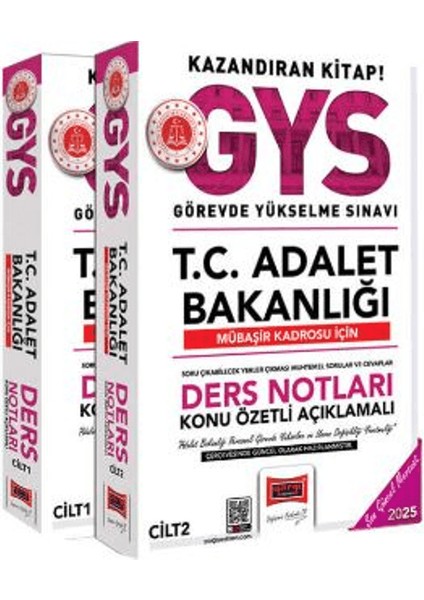 2025 T.c Adalet Bakanlığı Mübaşir Kadrosu Için Ders Notları (2 Cilt)
