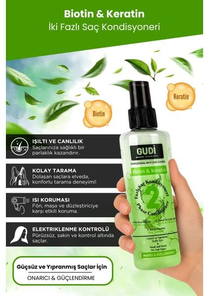 Biotin & Keratin İçerikli Çift Fazlı Saç Bakım Fön Suyu 250 ml