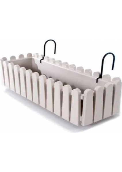 SO-İB03 Beyaz Askılı Balkon Saksı Takım 14 Lt No 3