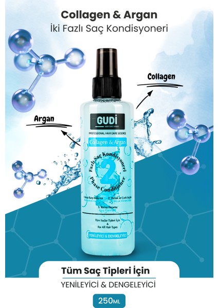 Collagen & Argan İçerikli Çift Fazlı Saç Bakım Fön Suyu 250 ml