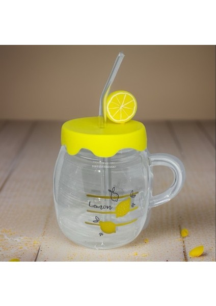 Büro Ev Ofis Hediyesi Için Limon Temalı Kupa Bardak