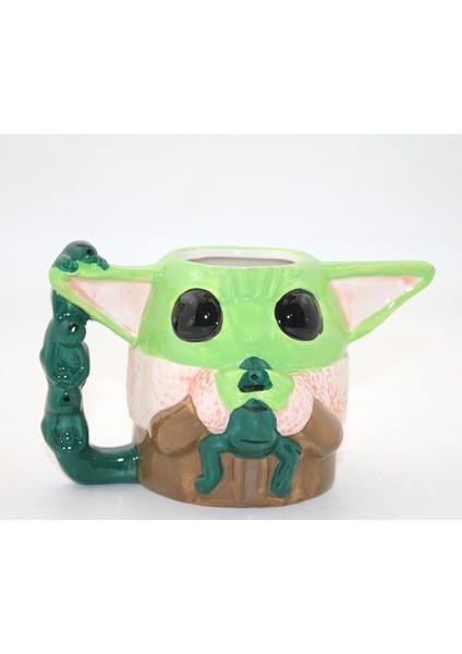 Büro Ev Ofis Hediyesi İçin Porselen Baby Yoda Temalı Kupa Bardak