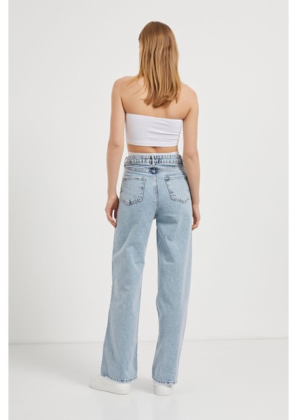 Armalıfe 2104 Garni Detaylı Serpme Taşlı Denim Kadın Pantolon indirimleri