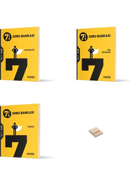 7. Sınıf Matematik Fen Bilimleri ve Türkçe 3lü Set Soru Bankası + Telefon Tutucu