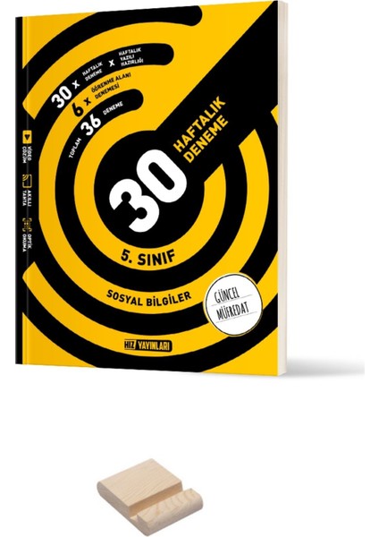 5. Sınıf Sosyal Bilgiler 30 Haftalık Deneme + Telefon Tutucu