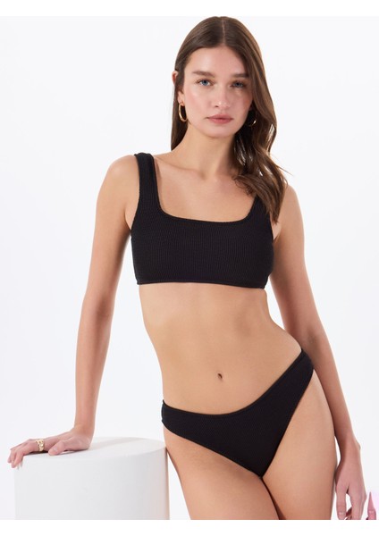 Siyah Kadın Dokulu Bikini Üst Freya