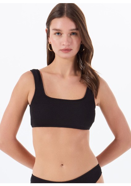 Siyah Kadın Dokulu Bikini Üst Freya