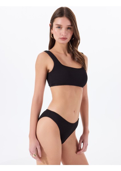 Siyah Kadın Dokulu Bikini Üst Freya