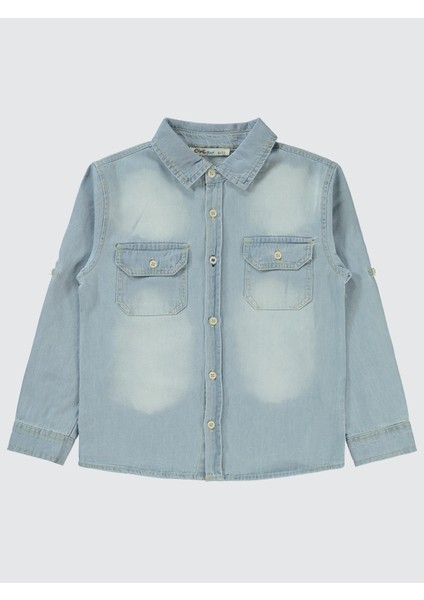 Erkek Çocuk Gömlek 6-9 Yaş Açık Mavi