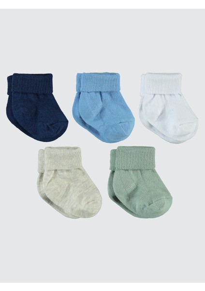 Erkek Bebek 5'li Çorap Set 6-12 Ay Mavi