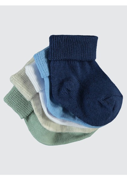 Erkek Bebek 5'li Çorap Set 6-12 Ay Mavi