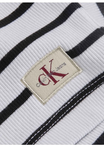 Straplez Yaka Çizgili Beyaz Kadın T-Shirt J20J2253100K4 fiyatları