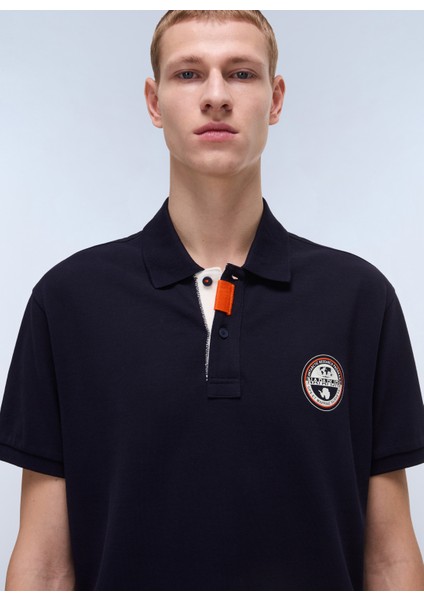 NP0A4ID31761-E-CLANIS Ss Lacivert Relaxed Erkek T-Shirt