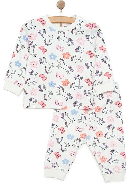 Kız Unicorn Desenli Uzun Kol Pijama Takımı