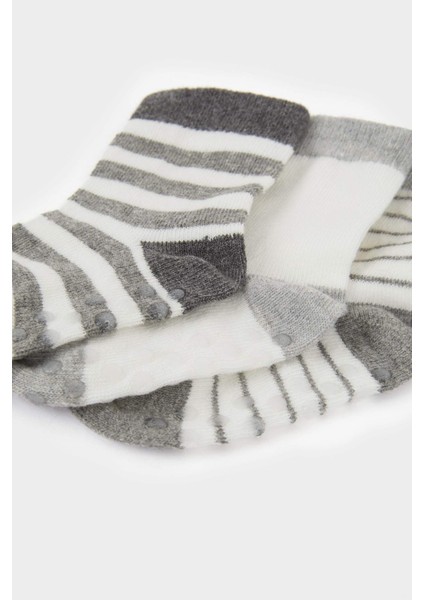 Erkek Bebek Kaydırmaz Taban 3'lü Pamuklu Uzun Çorap E4982A5NS fiyatları