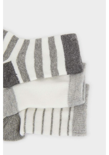 Erkek Bebek Kaydırmaz Taban 3'lü Pamuklu Uzun Çorap E4982A5NS modelleri