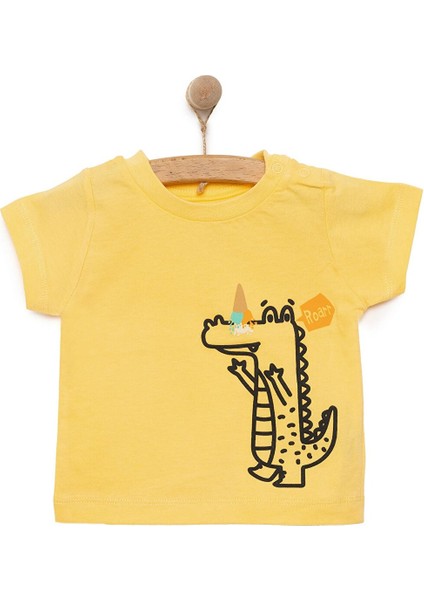 Basic Timsah Desenli Tshirt Erkek Bebek