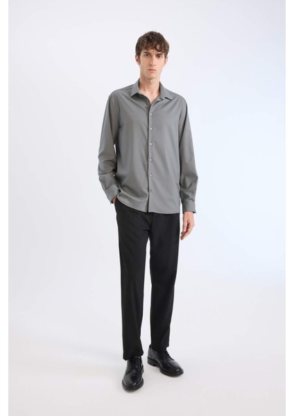 Regular Fit Polo Yaka Uzun Kollu Gömlek E3242AX25SP