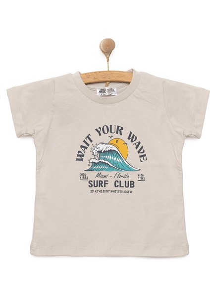 Basic Dalga Baskılı Tshirt Erkek Bebek