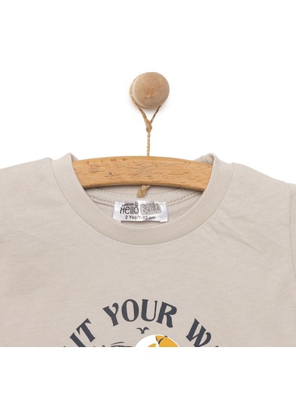 Basic Dalga Baskılı Tshirt Erkek Bebek