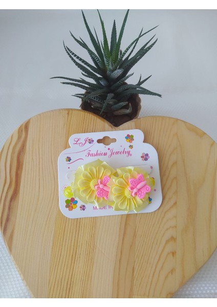 Çocuk Kelebek Figürlü 2'li Lastik Toka Hediyelik